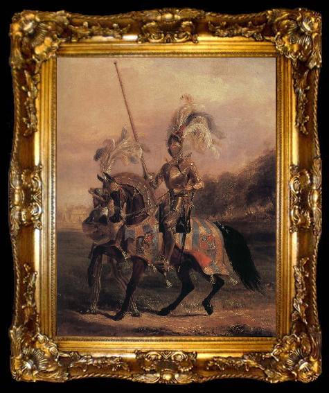 framed  Edward Henry Corbould,RI,RWS At Egliton, lord of t he Tournament, ta009-2